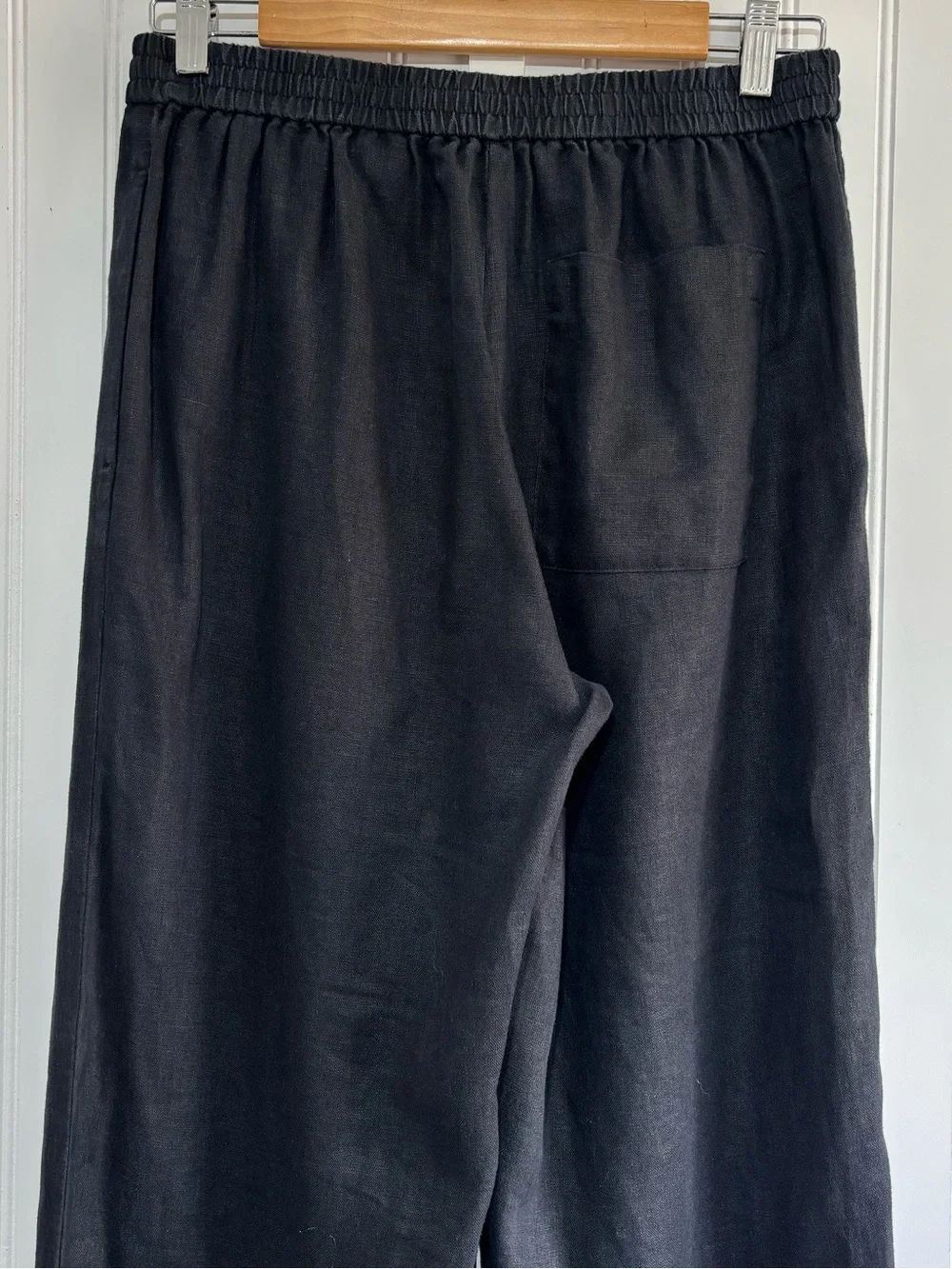 COS Black Linen Wide Leg Pull-On Pants Size 4 Minimalist